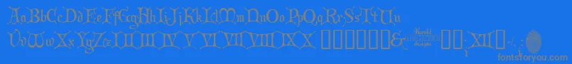 フォントChristmasCard – 青い背景に灰色の文字