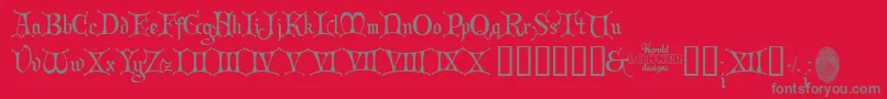 ChristmasCard Font – Gray Fonts on Red Background