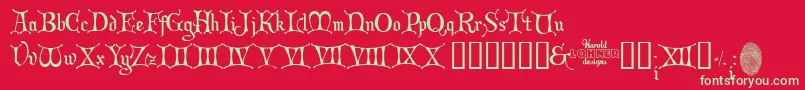 Police ChristmasCard – polices vertes sur fond rouge
