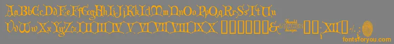 ChristmasCard Font – Orange Fonts on Gray Background