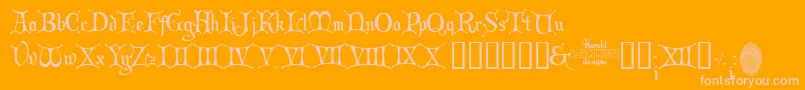 ChristmasCard Font – Pink Fonts on Orange Background