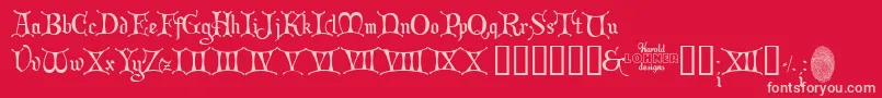 ChristmasCard Font – Pink Fonts on Red Background