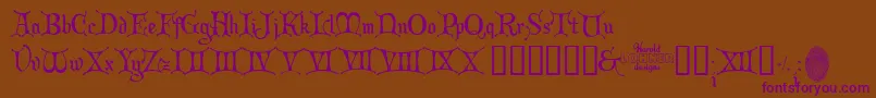 ChristmasCard Font – Purple Fonts on Brown Background