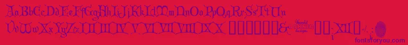 fuente ChristmasCard – Fuentes Moradas Sobre Fondo Rojo