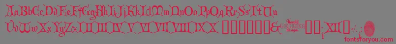 ChristmasCard Font – Red Fonts on Gray Background