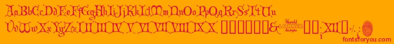 ChristmasCard Font – Red Fonts on Orange Background