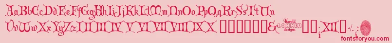 ChristmasCard Font – Red Fonts on Pink Background