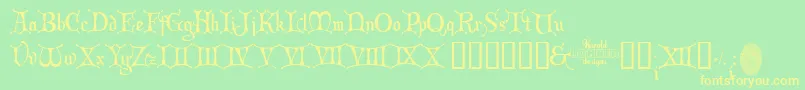Шрифт ChristmasCard – жёлтые шрифты на зелёном фоне