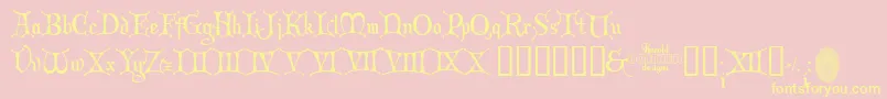 ChristmasCard Font – Yellow Fonts on Pink Background