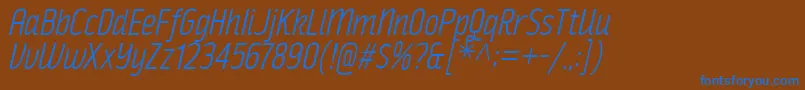 フォントRakeslyLtIt – 茶色の背景に青い文字