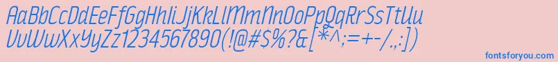RakeslyLtIt Font – Blue Fonts on Pink Background