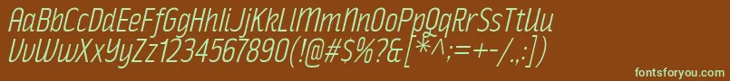 RakeslyLtIt Font – Green Fonts on Brown Background