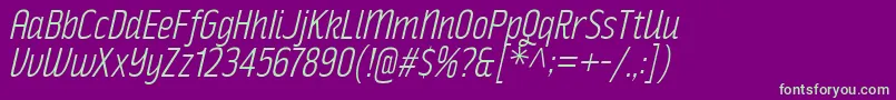 RakeslyLtIt Font – Green Fonts on Purple Background
