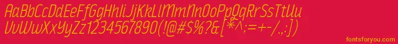 RakeslyLtIt Font – Orange Fonts on Red Background