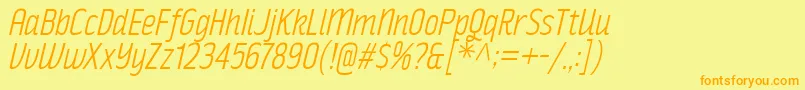 RakeslyLtIt Font – Orange Fonts on Yellow Background