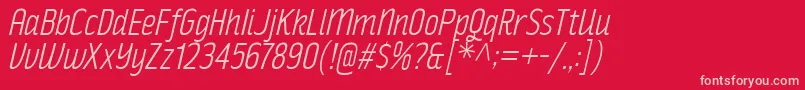 RakeslyLtIt Font – Pink Fonts on Red Background