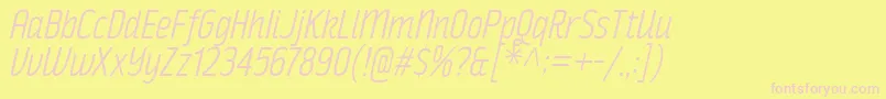 RakeslyLtIt Font – Pink Fonts on Yellow Background