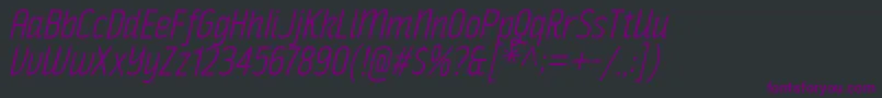 Шрифт RakeslyLtIt – фиолетовые шрифты на чёрном фоне
