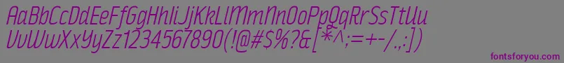 Шрифт RakeslyLtIt – фиолетовые шрифты на сером фоне