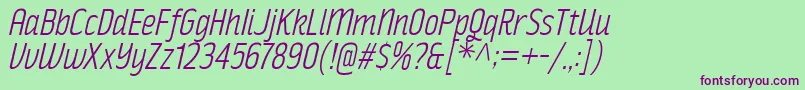 RakeslyLtIt Font – Purple Fonts on Green Background