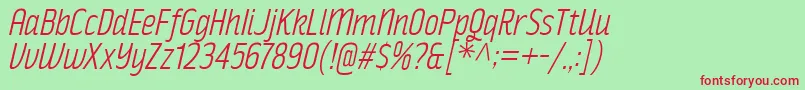 RakeslyLtIt Font – Red Fonts on Green Background
