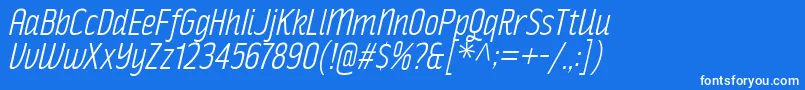 RakeslyLtIt-fontti – valkoiset fontit sinisellä taustalla