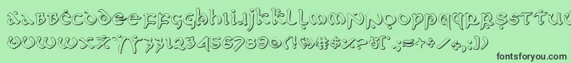 フォントFirstv2s – 緑の背景に黒い文字