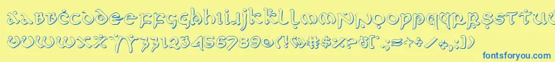 Firstv2s Font – Blue Fonts on Yellow Background