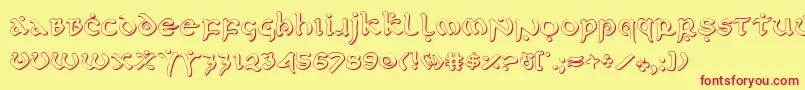 Firstv2s Font – Red Fonts on Yellow Background