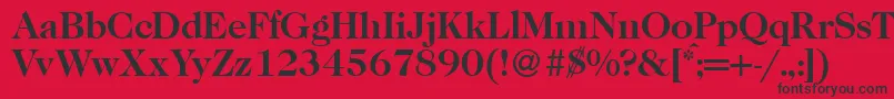 Fonte Caslon335Bold – fontes pretas em um fundo vermelho