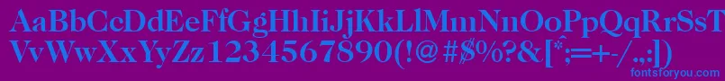 Czcionka Caslon335Bold – niebieskie czcionki na fioletowym tle