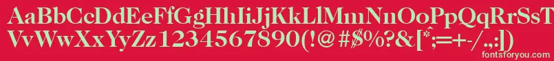 Czcionka Caslon335Bold – zielone czcionki na czerwonym tle