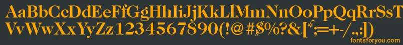 Caslon335Bold-fontti – oranssit fontit mustalla taustalla