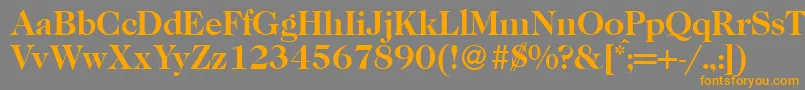 Caslon335Bold-Schriftart – Orangefarbene Schriften auf grauem Hintergrund