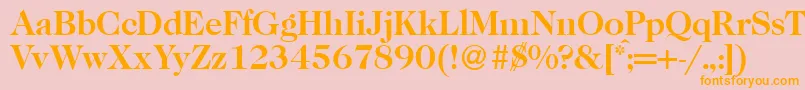 Fonte Caslon335Bold – fontes laranjas em um fundo rosa