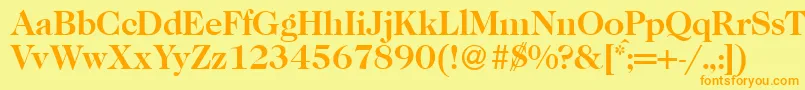 Fonte Caslon335Bold – fontes laranjas em um fundo amarelo