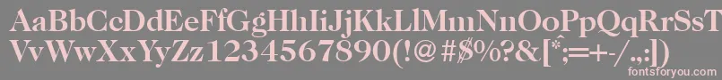 Caslon335Bold-fontti – vaaleanpunaiset fontit harmaalla taustalla