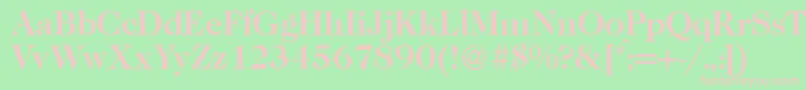 Fonte Caslon335Bold – fontes rosa em um fundo verde