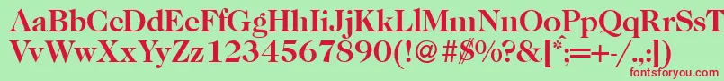 Шрифт Caslon335Bold – красные шрифты на зелёном фоне