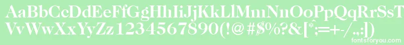 フォントCaslon335Bold – 緑の背景に白い文字