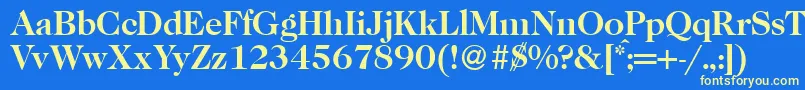 Czcionka Caslon335Bold – żółte czcionki na niebieskim tle