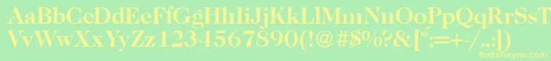 Fonte Caslon335Bold – fontes amarelas em um fundo verde