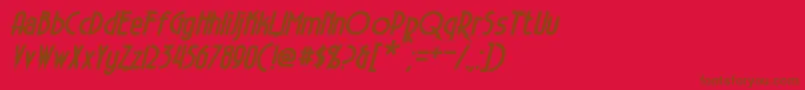 ElectrorocketBoldItalic-Schriftart – Braune Schriften auf rotem Hintergrund