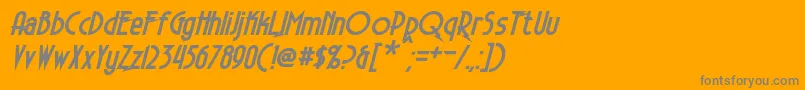ElectrorocketBoldItalic-fontti – harmaat kirjasimet oranssilla taustalla