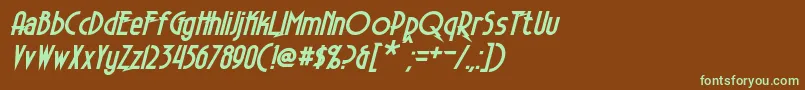 ElectrorocketBoldItalic Font – Green Fonts on Brown Background