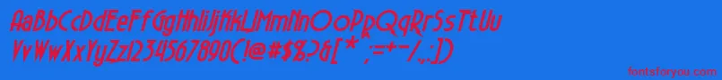 ElectrorocketBoldItalic Font – Red Fonts on Blue Background