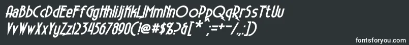 フォントElectrorocketBoldItalic – 黒い背景に白い文字