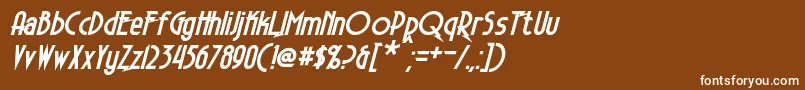 フォントElectrorocketBoldItalic – 茶色の背景に白い文字