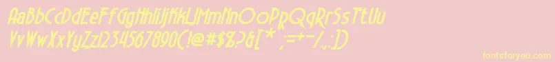 ElectrorocketBoldItalic Font – Yellow Fonts on Pink Background