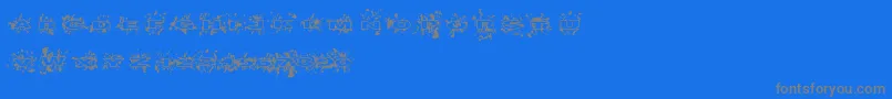 フォントSplatish – 青い背景に灰色の文字